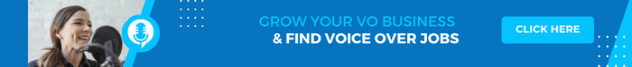 Horizontal banner for VOPlanet saying Find Voice Over Work and Grow Your VO Business